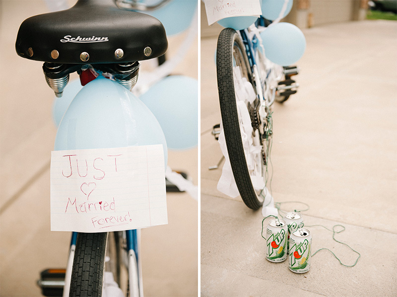 wedding getaway tandem bike