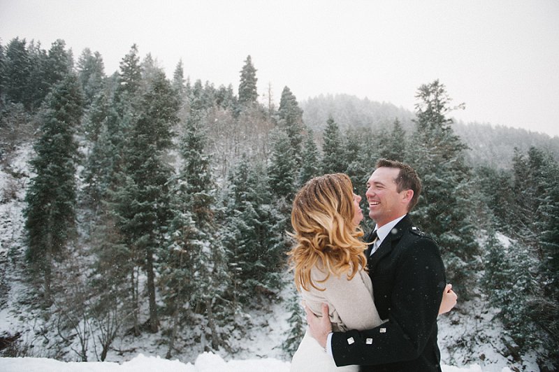 snowy mountain wedding photos